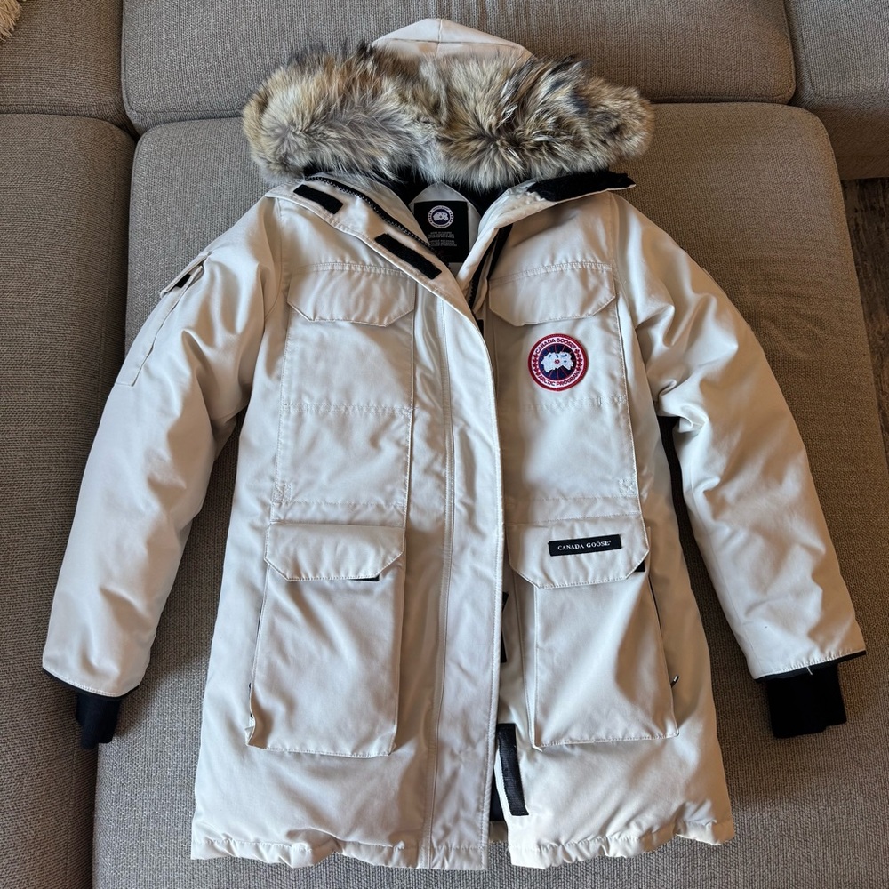 Canada Goose Expedition Parka Women’s xs With Fur Cream White Coat